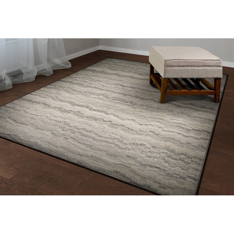 Union Rustic Ianthe Abstract Earthtones Multicolor Performance Area Rug
